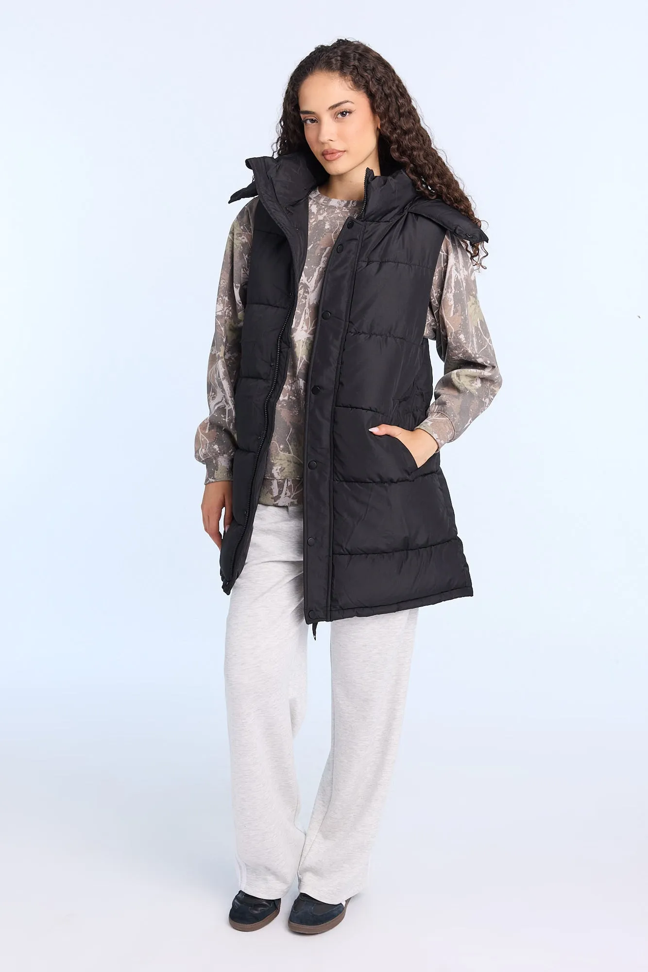 Long Hooded Puffer Vest sold by Bluenotes product image thumbnail 5