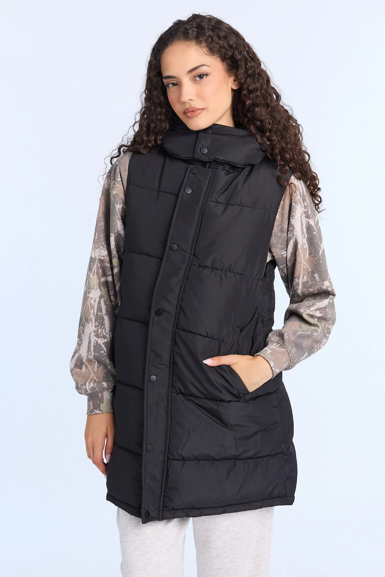 Long Hooded Puffer Vest sold by Bluenotes product image thumbnail 2