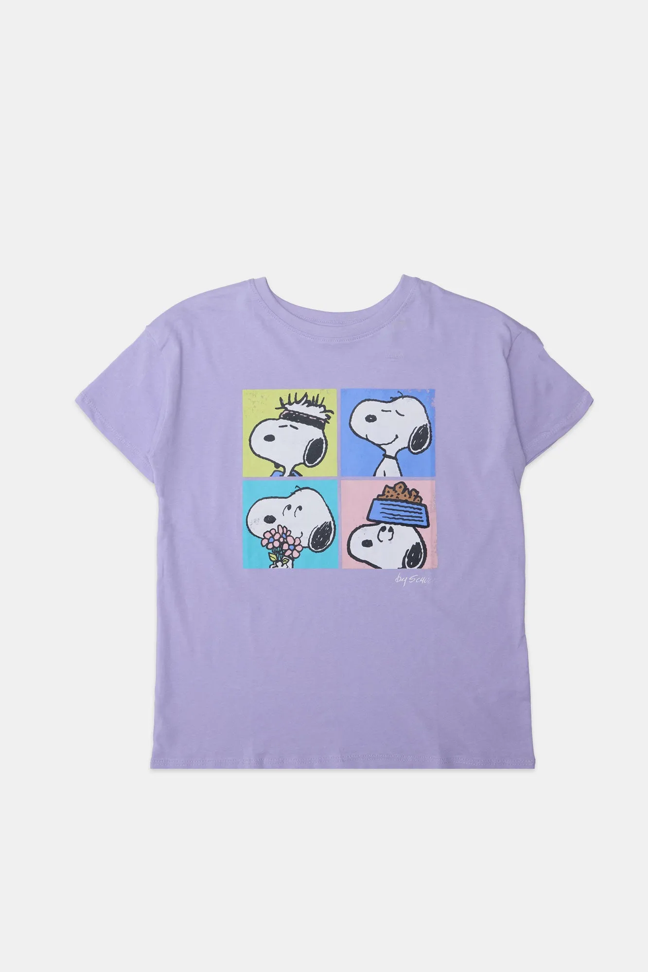 Girls' Peanuts Snoopy Four Faces Graphic Classic Tee sold by Bluenotes