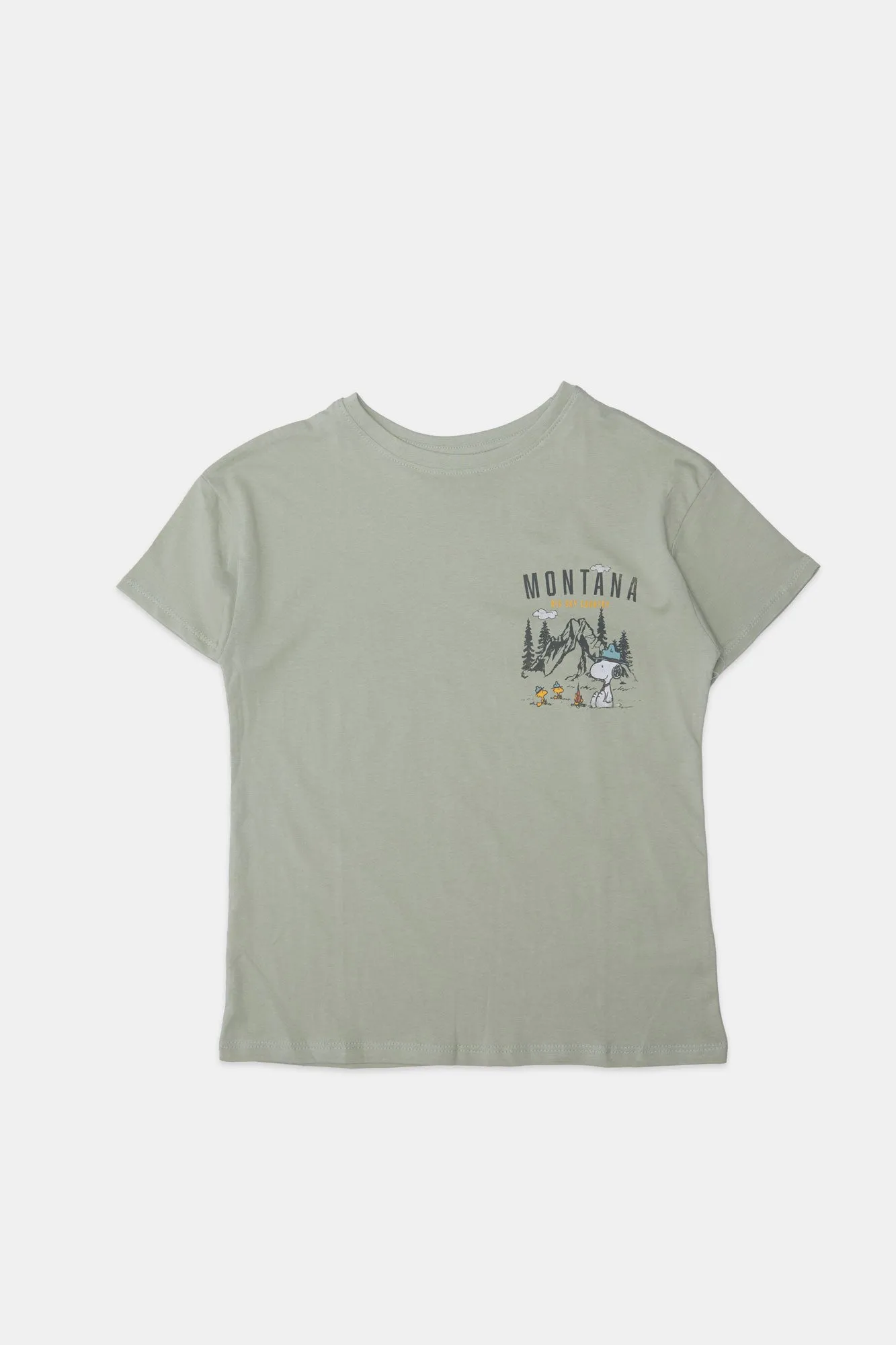 Girls' Camp Snoopy Peanuts Montana Graphic Classic Tee sold by Bluenotes