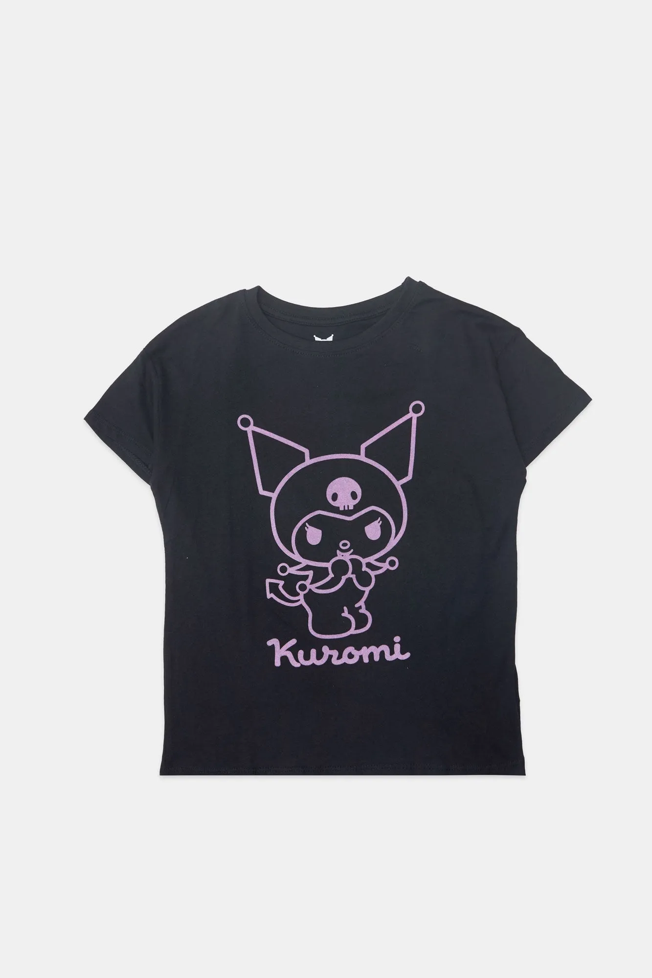 Girls' Kuromi Flocked Graphic Classic Tee sold by Bluenotes