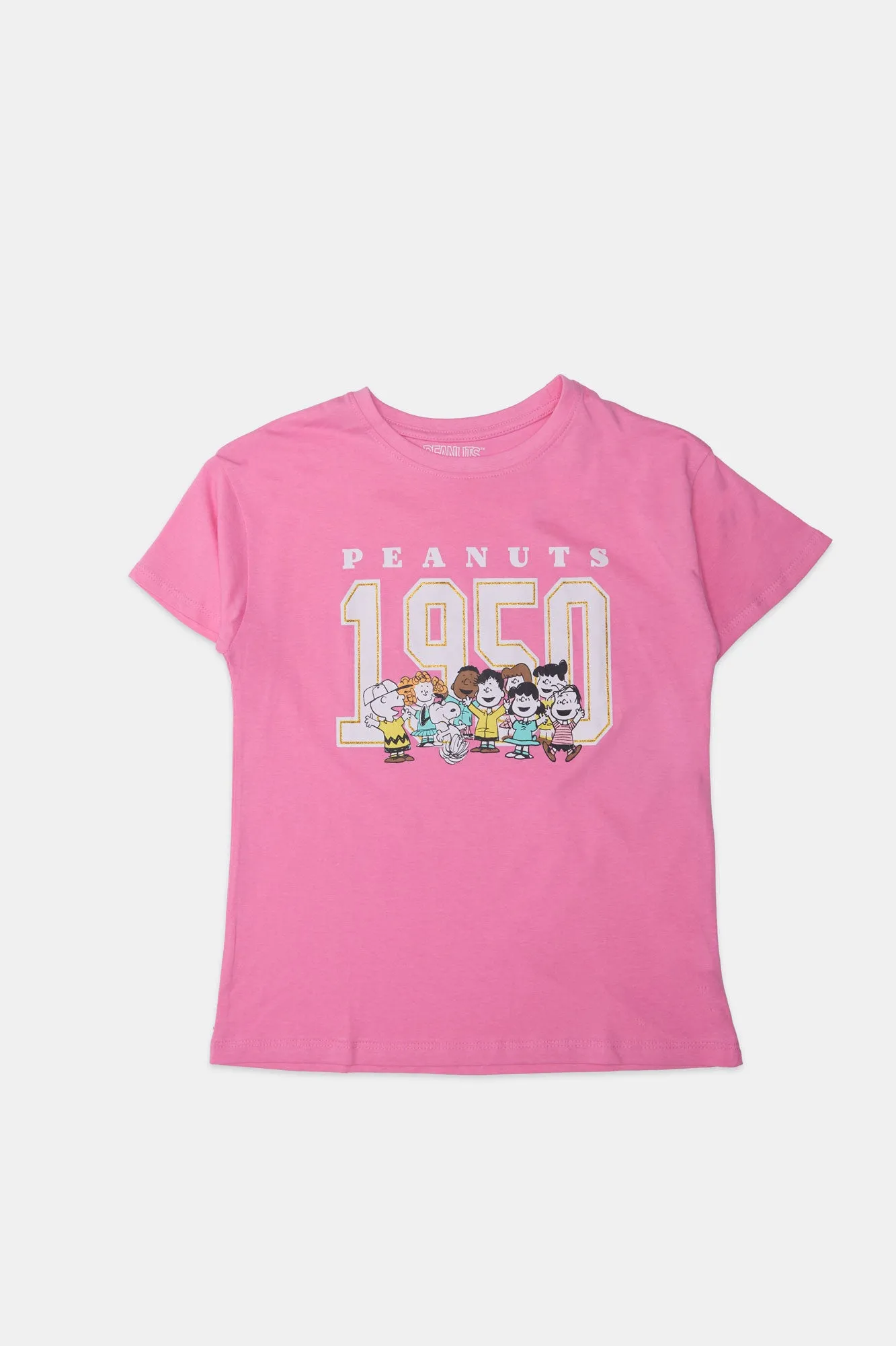 Girls' Peanuts 1950 Glitter Graphic Classic Tee sold by Bluenotes