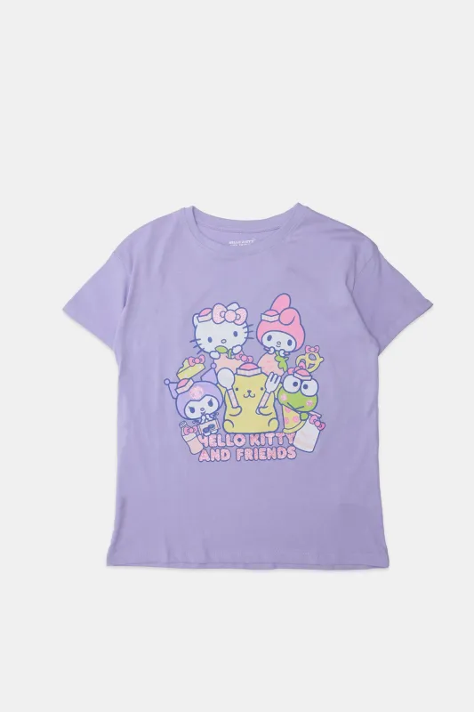 Girls' Hello Kitty Glitter Graphic Classic Tee sold by Bluenotes