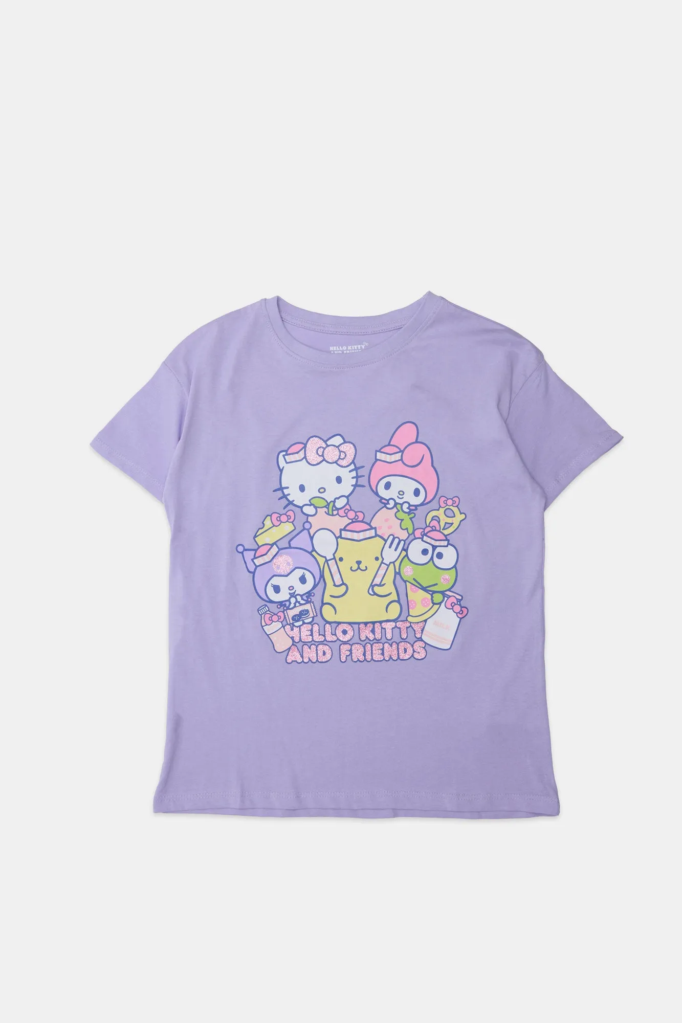 Girls' Hello Kitty Glitter Graphic Classic Tee sold by Bluenotes