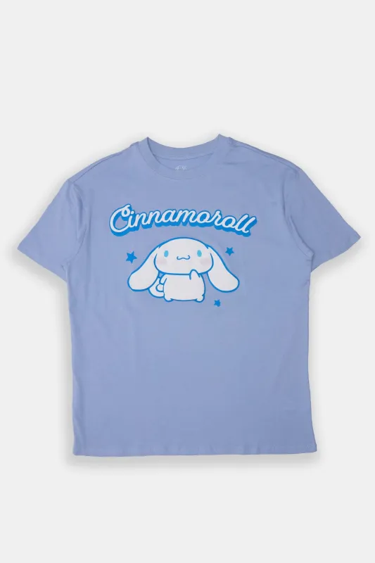 Cinnamoroll Puff Print Graphic Boyfriend Tee sold by Bluenotes
