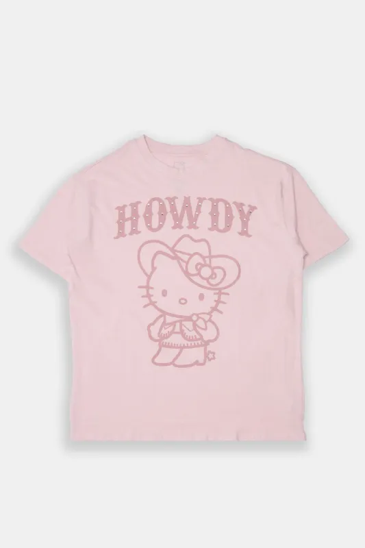 Hello Kitty Howdy Graphic Boyfriend Tee sold by Bluenotes