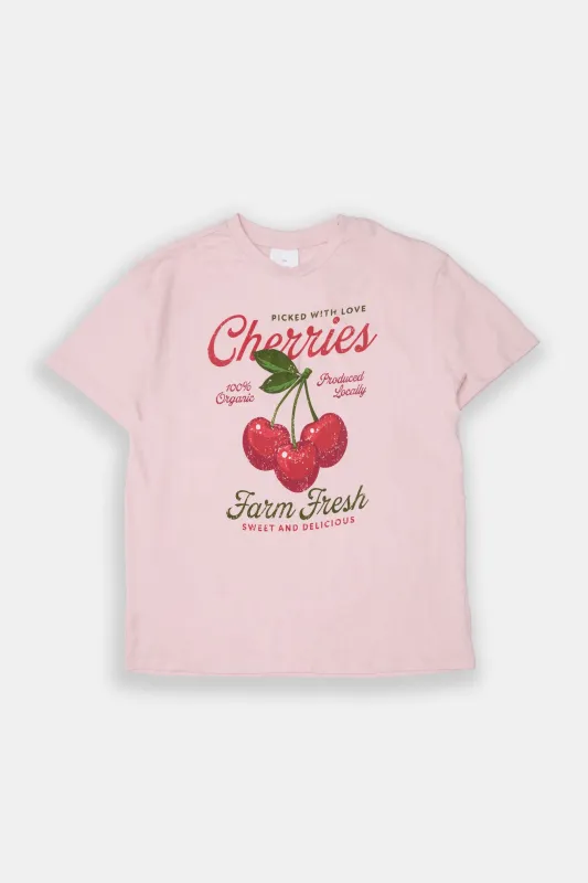 Cherries Farm Fresh Graphic Boyfriend Tee sold by Bluenotes