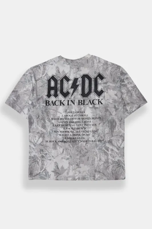 AC/DC Back In Black Tree Camouflage Graphic Tee sold by Bluenotes