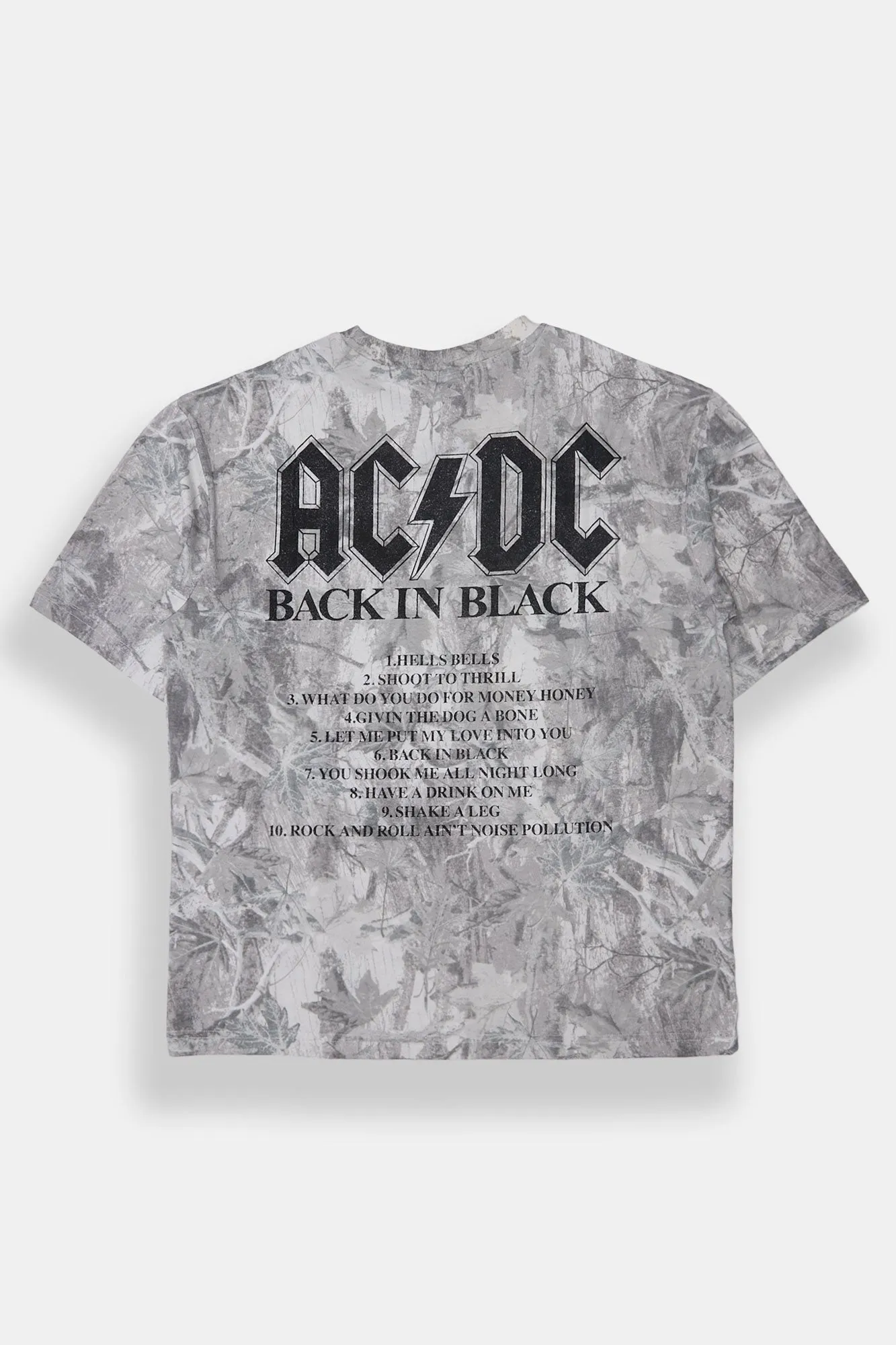 AC/DC Back In Black Tree Camouflage Graphic Tee sold by Bluenotes