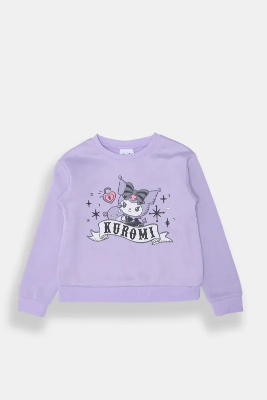 Girls' Kuromi Crew Neck Sweatshirt sold by Bluenotes