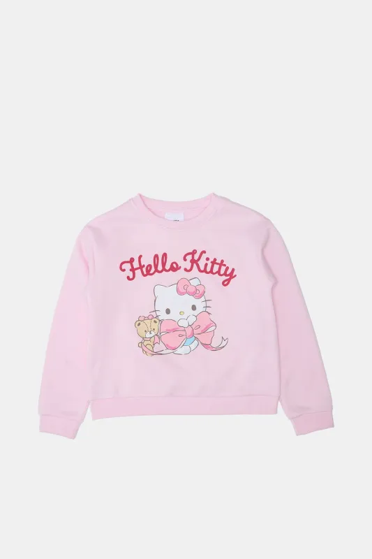 Girls' Hello Kitty Bear Ribbon Crew Neck Sweatshirt sold by Bluenotes