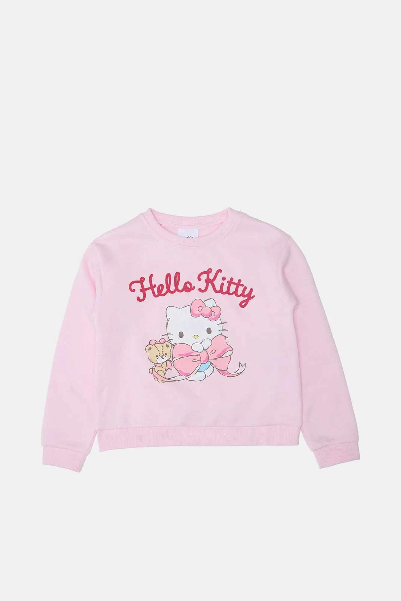 Girls' Hello Kitty Bear Ribbon Crew Neck Sweatshirt sold by Bluenotes
