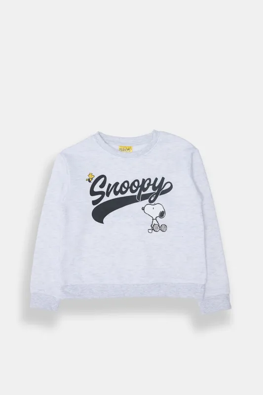 Girls' Peanuts Snoopy & Woodstock Crew Neck Sweatshirt sold by Bluenotes