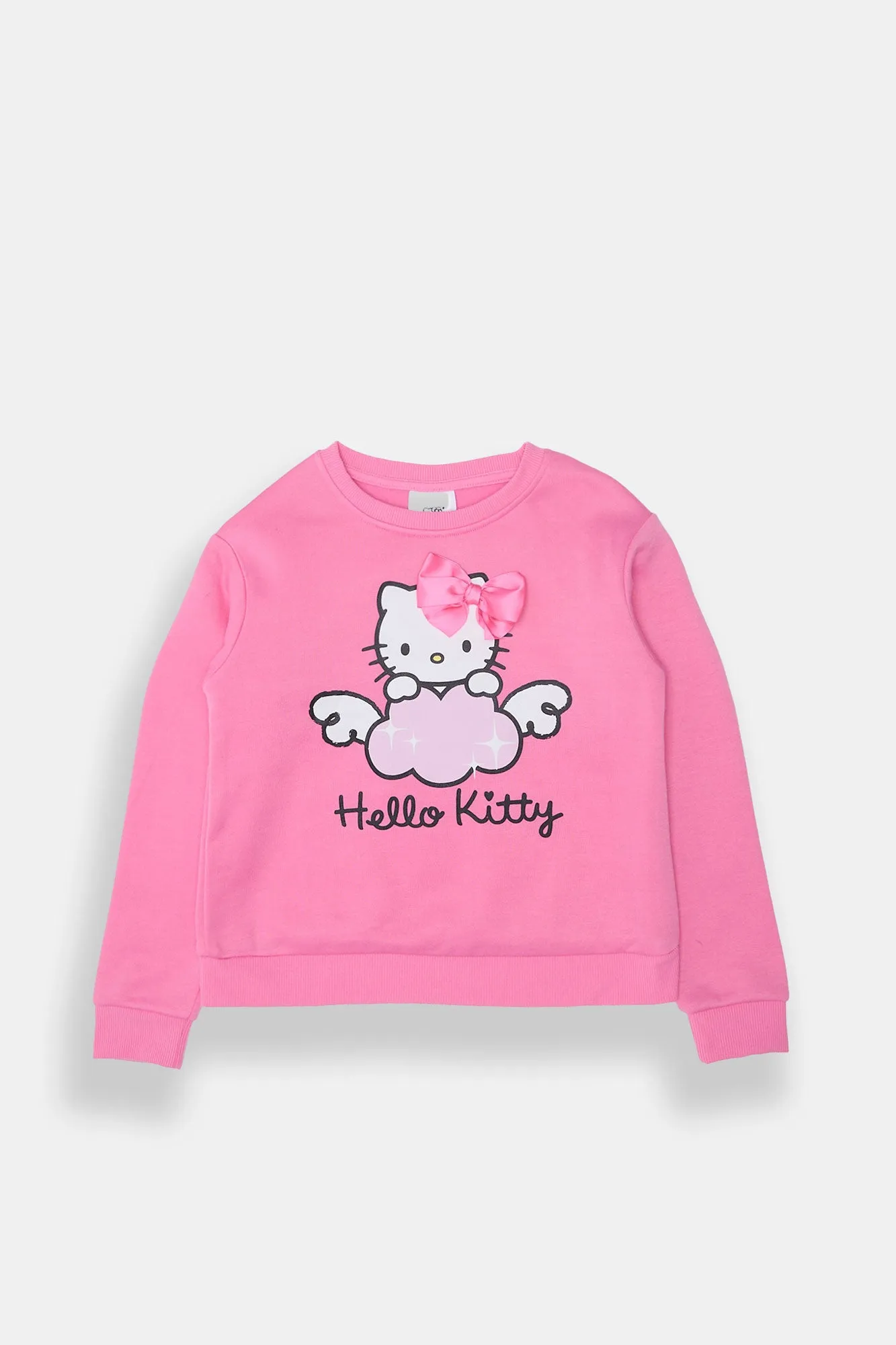Girls' Hello Kitty Ribbon Crew Neck Sweatshirt sold by Bluenotes