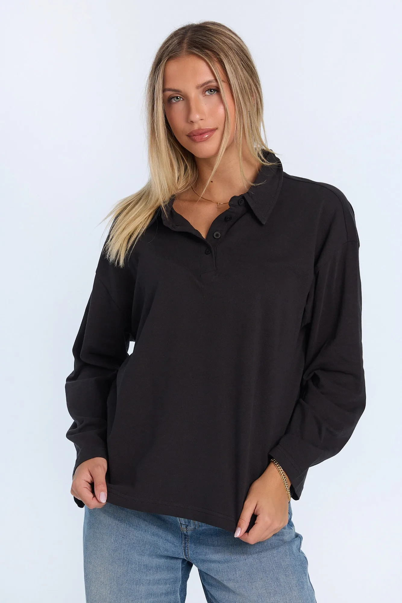 AERO Long Sleeve Pique Polo sold by Bluenotes product image thumbnail 2