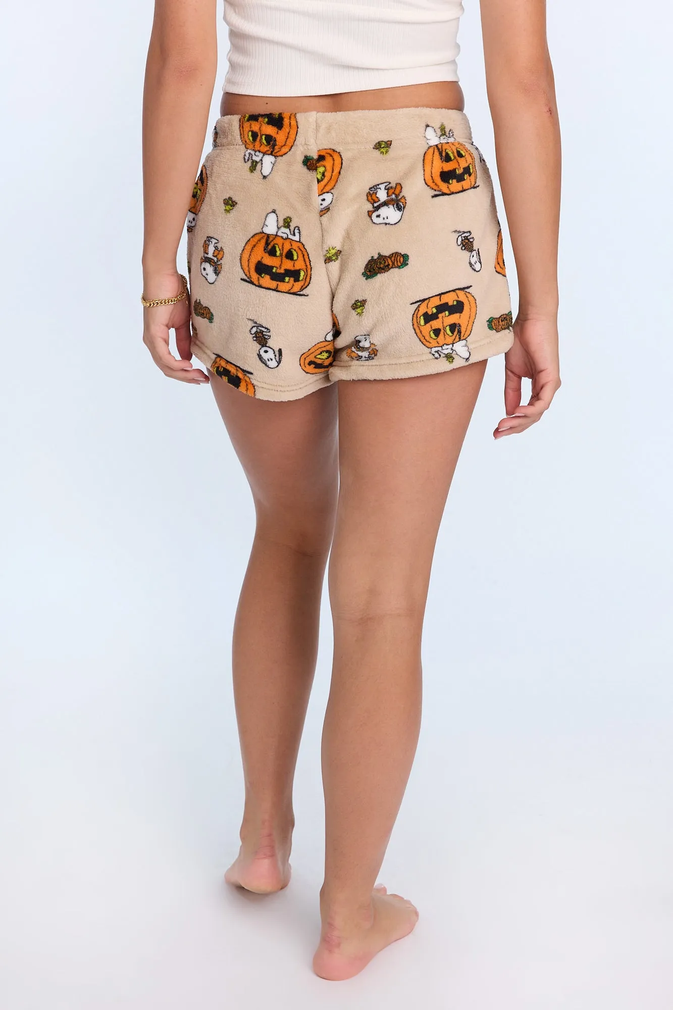 Peanuts Snoopy Pumpkins Plush Pajama Shorts sold by Bluenotes product image thumbnail 3