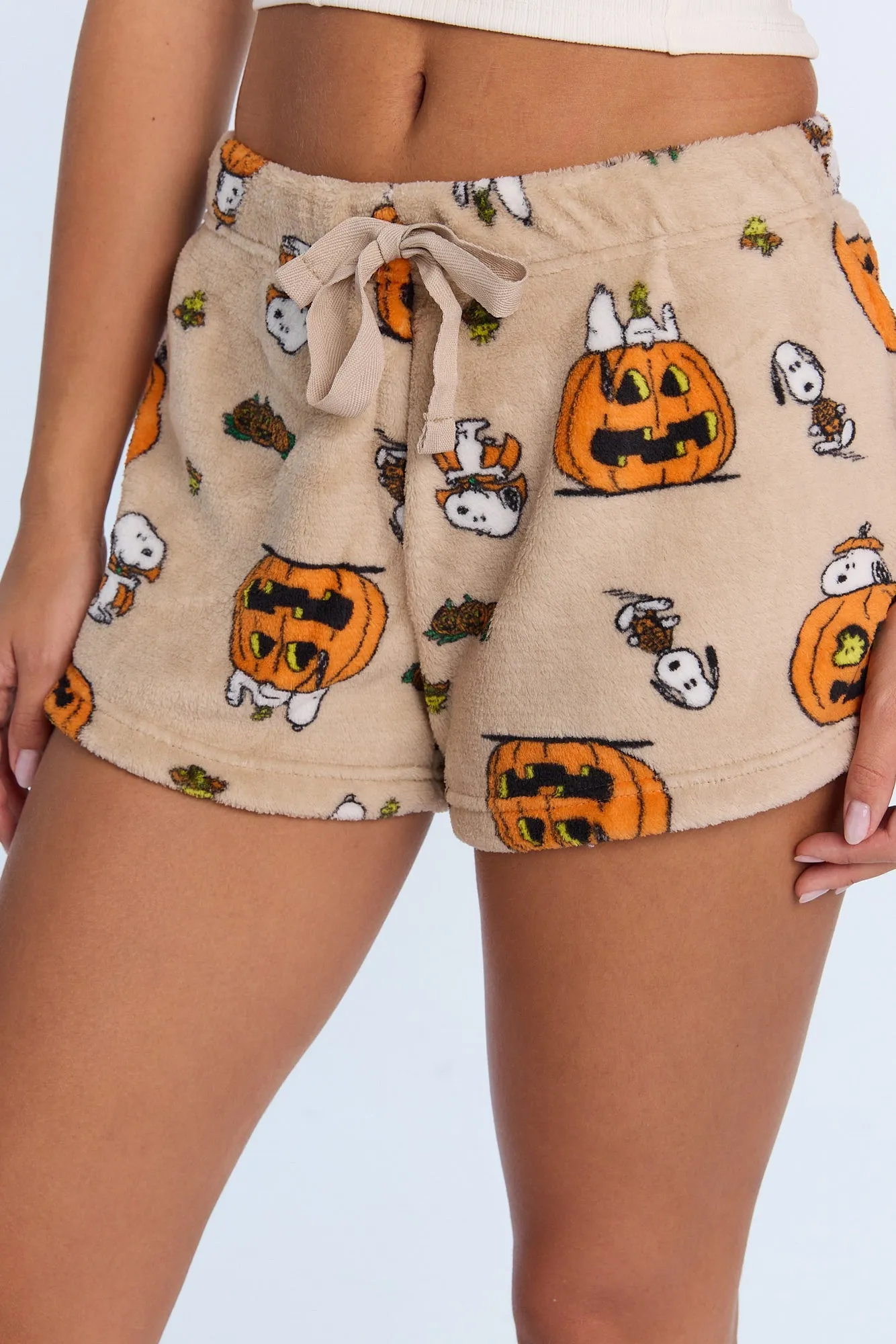 Peanuts Snoopy Pumpkins Plush Pajama Shorts sold by Bluenotes product image thumbnail 2