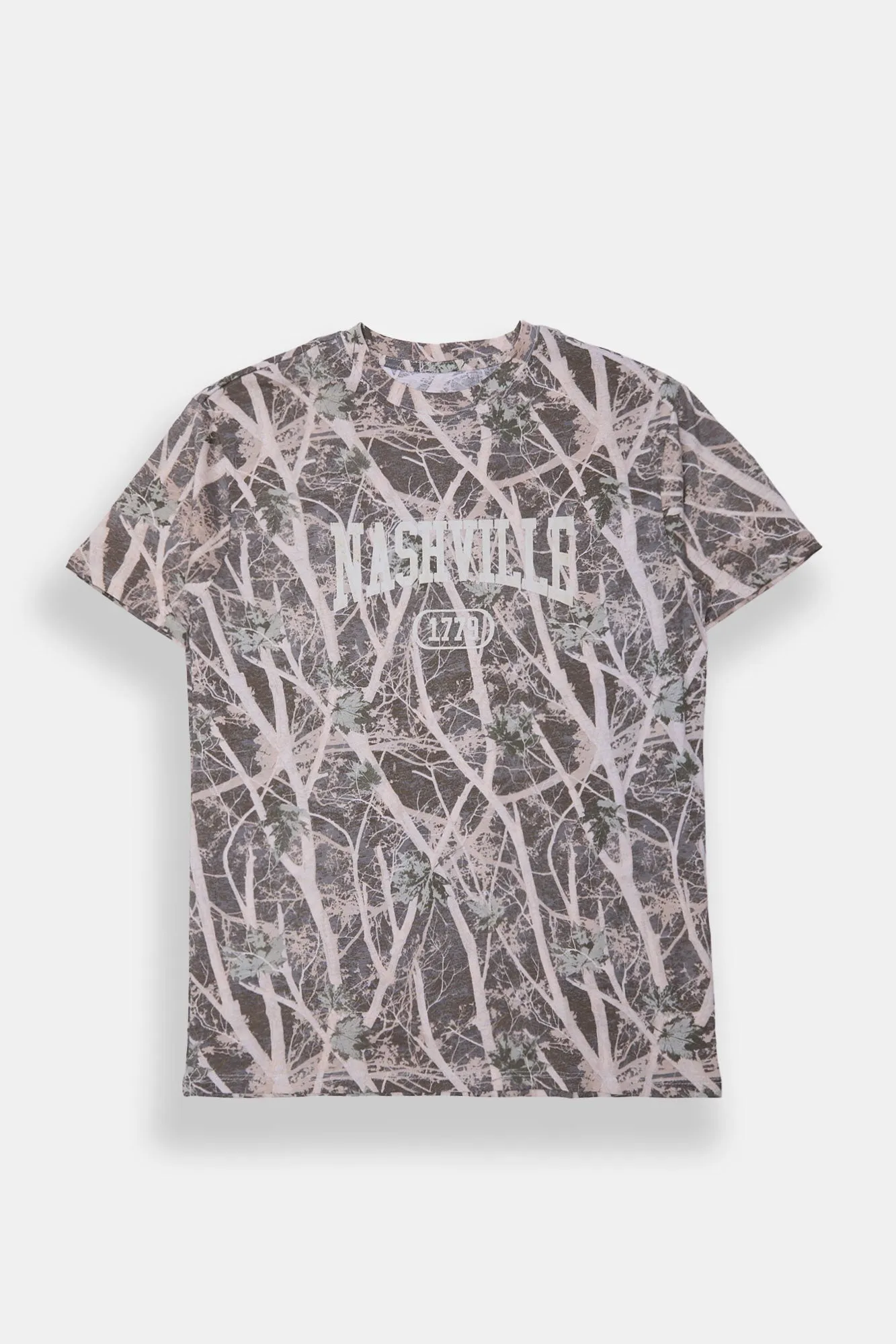 Nashville Tree Camouflage Graphic Boyfriend Tee sold by Bluenotes