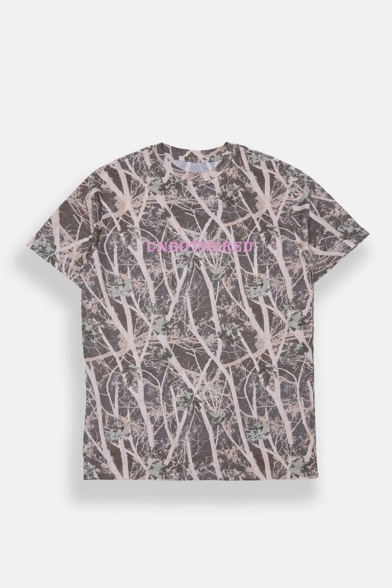 Unbothered Tree Camouflage Graphic Boyfriend Tee sold by Bluenotes
