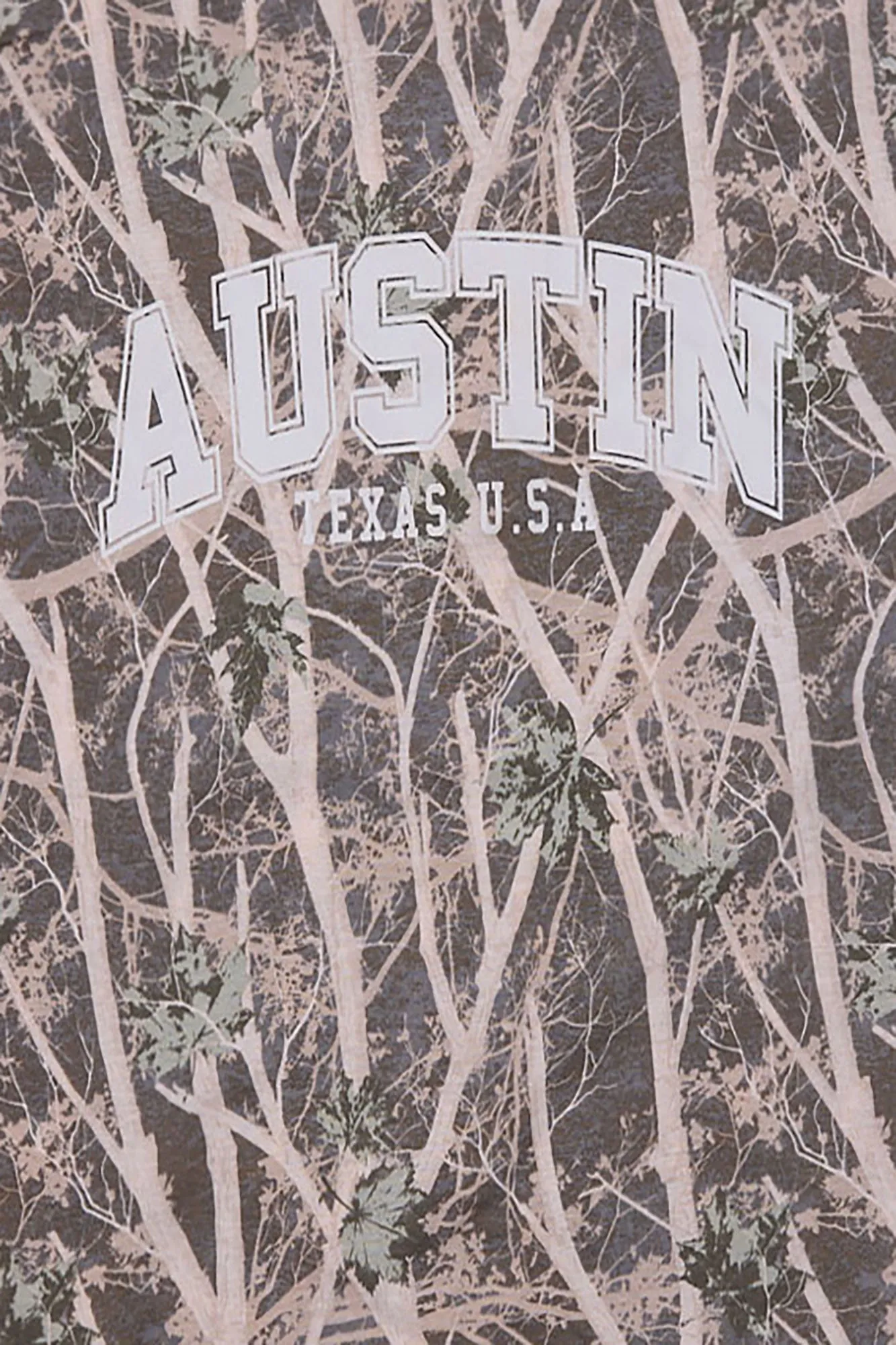 Austin Texas Tree Camouflage Graphic Boyfriend Tee sold by Bluenotes product image thumbnail 2