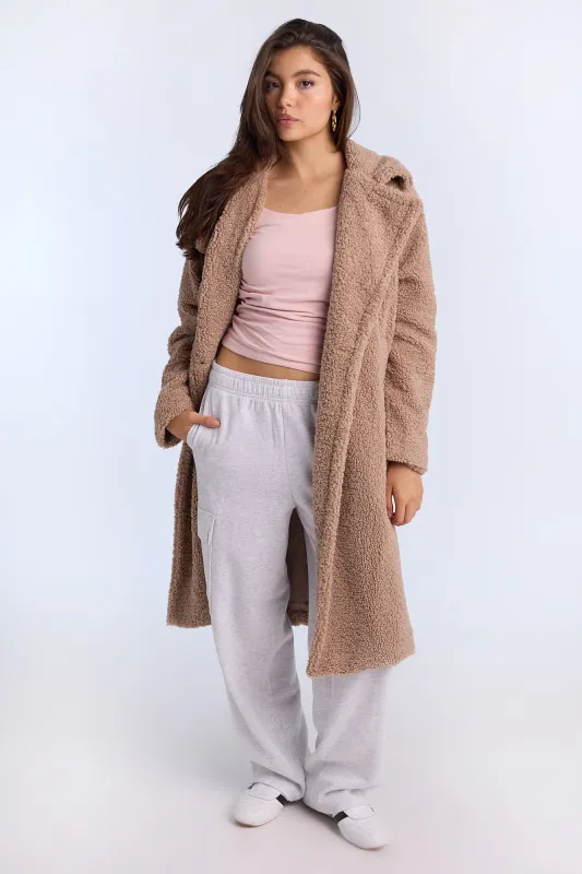 Boucle Long Teddy Coat sold by Bluenotes
