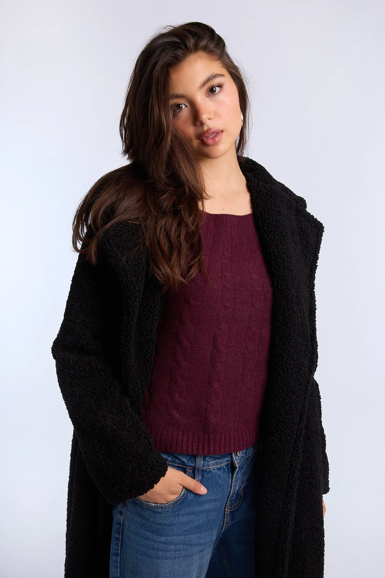 Boucle Long Teddy Coat sold by Bluenotes product image thumbnail 3