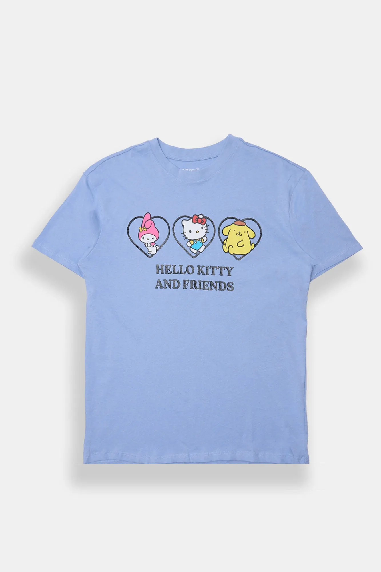 Hello Kitty And Friends Glitter Heart Graphic Boyfriend Tee sold by Bluenotes