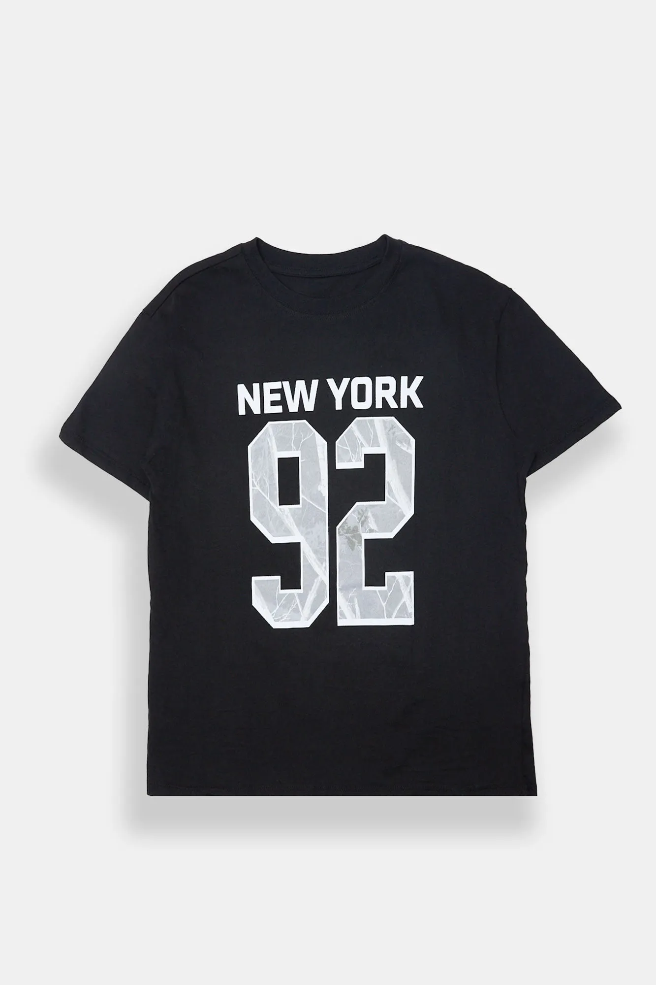 New York '92 Tree Camouflage Graphic Boyfriend Tee sold by Bluenotes