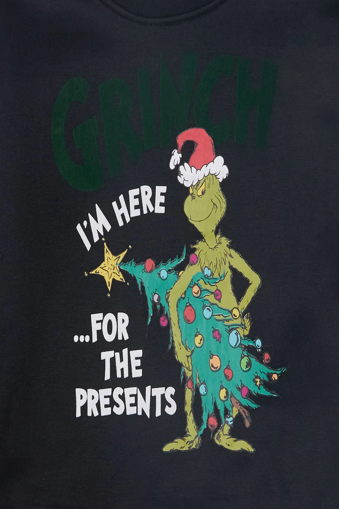 Girls' The Grinch Flocked Crew Neck Sweatshirt sold by Bluenotes product image thumbnail 2