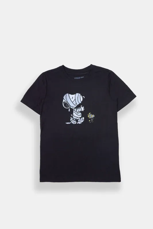 Boys' Peanuts Snoopy & Woodstock Mummy Graphic Tee made by Bluenotes