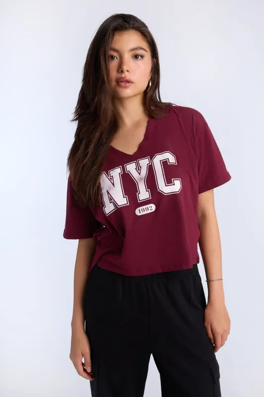 AERO Notch Neck Graphic Oversized Tee sold by Bluenotes