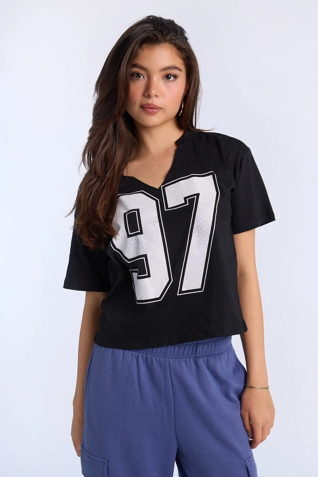 AERO Notch Neck Graphic Oversized Tee sold by Bluenotes product image thumbnail 2