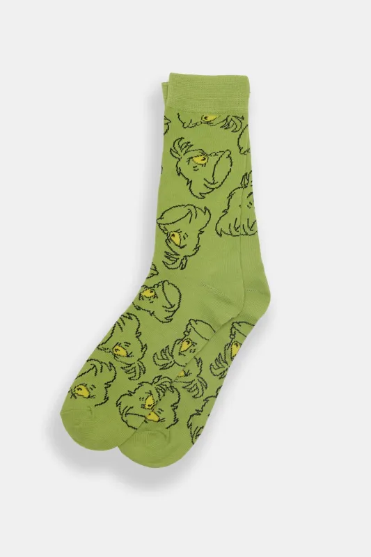 The Grinch Faces Crew Socks sold by Bluenotes