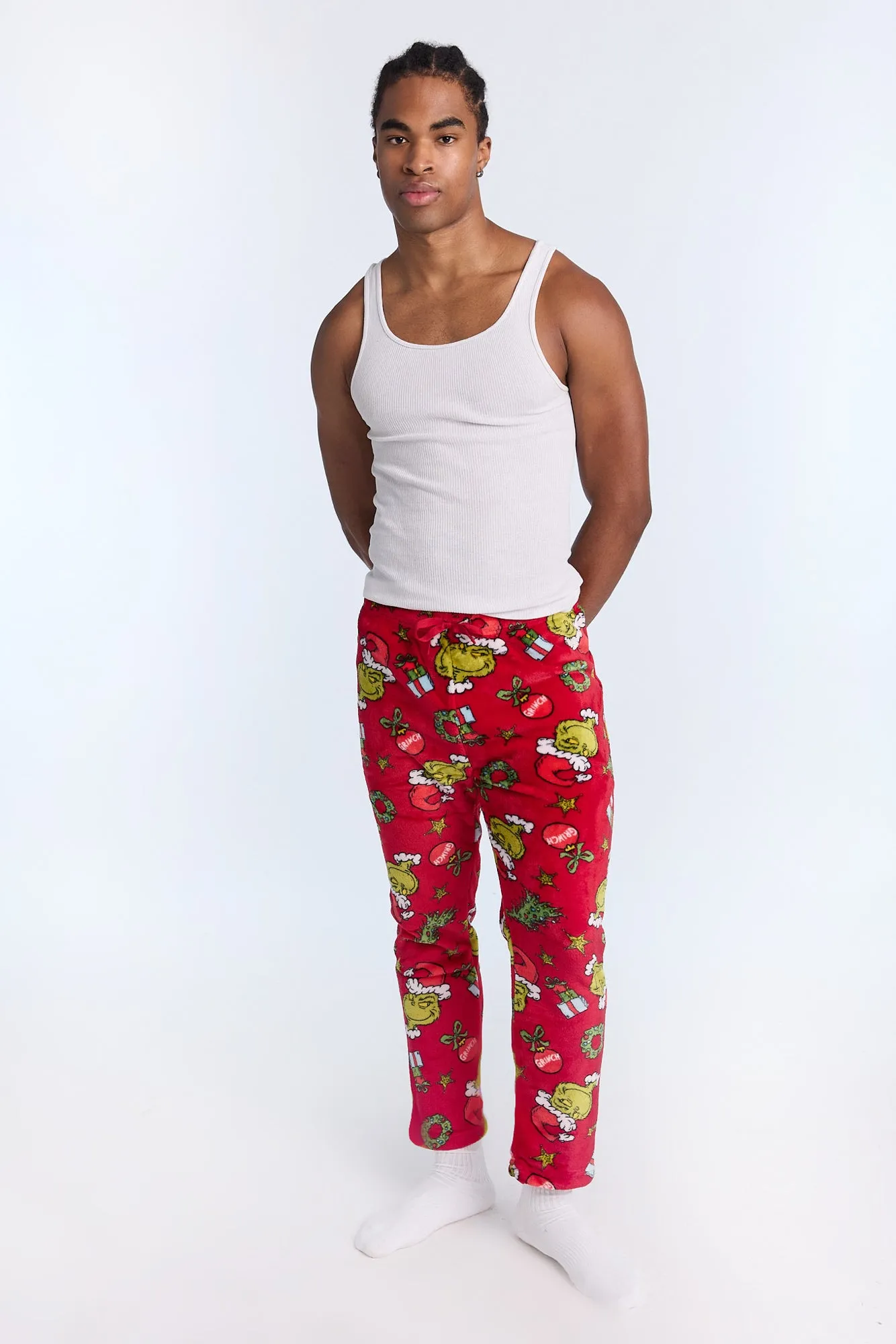 The Grinch Wreath Plush Pajama Pants sold by Bluenotes product image thumbnail 4
