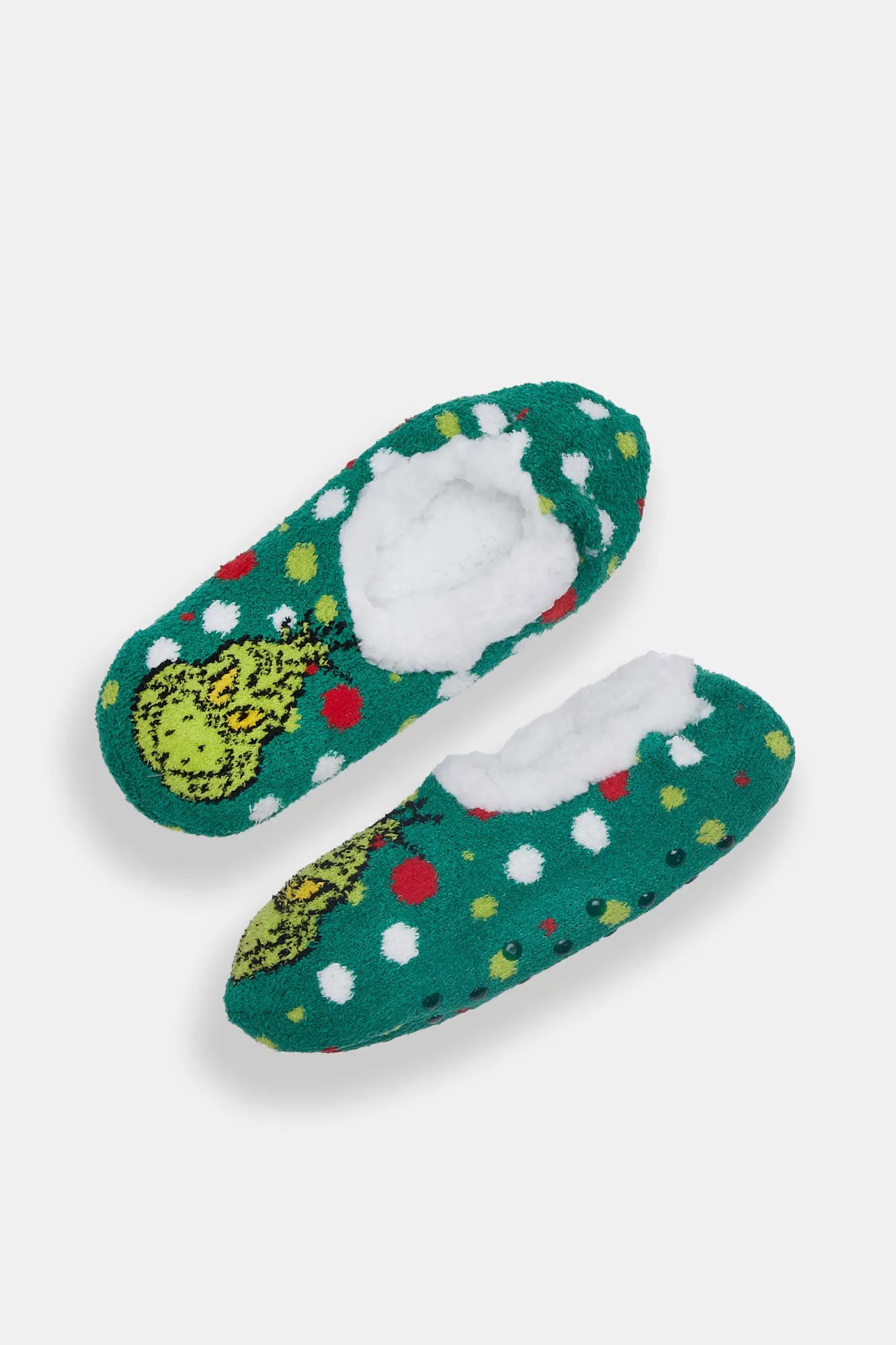 The Grinch Faces Printed Slipper Socks sold by Bluenotes