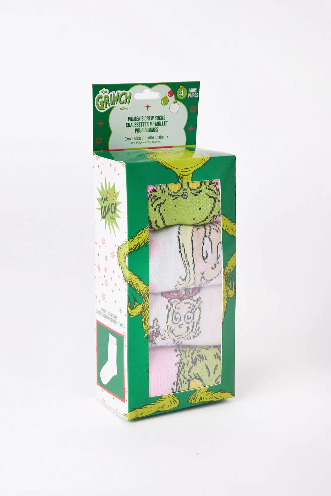 The Grinch Printed Crew Socks 4-Pack sold by Bluenotes