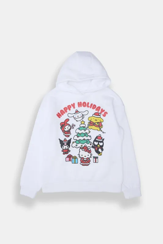 Girls' Hello Kitty And Friends Happy Holidays Hoodie sold by Bluenotes