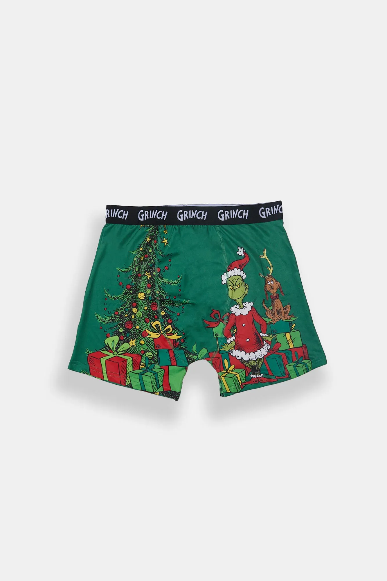 The Grinch Presents & Trees Printed Boxer Briefs sold by Bluenotes