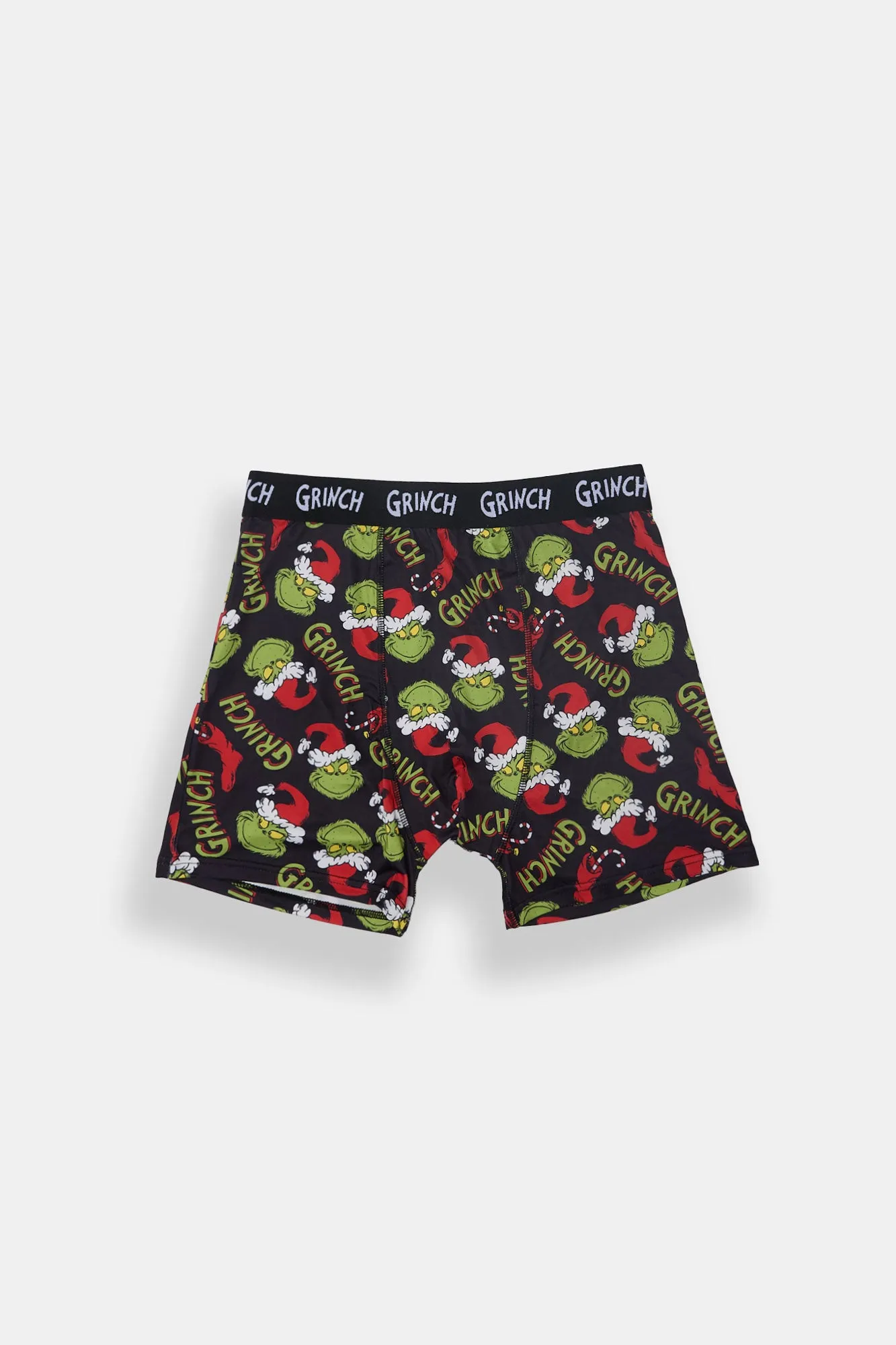 The Grinch Santa Hat Printed Boxer Briefs sold by Bluenotes