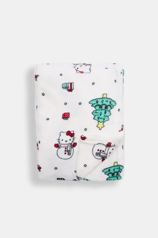 Hello Kitty Christmas Tree Plush Blanket sold by Bluenotes