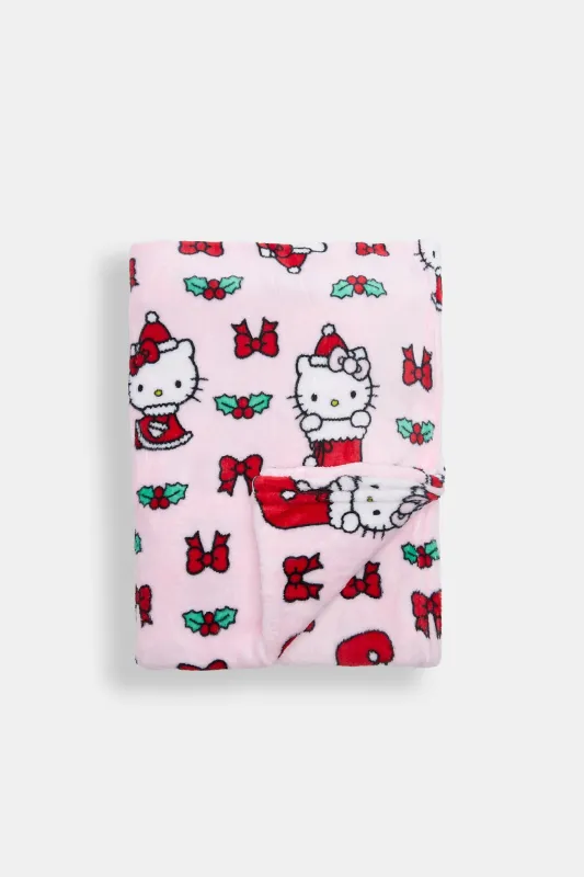 Hello Kitty Christmas Bow Plush Blanket sold by Bluenotes