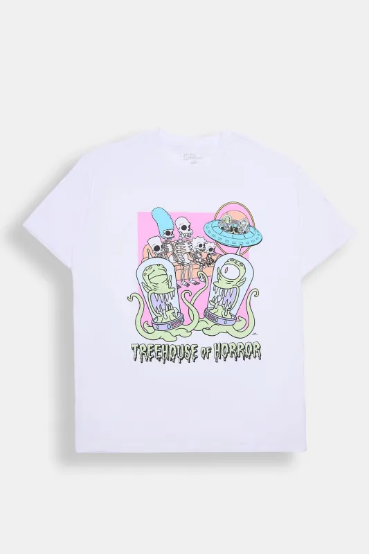 The Simpsons Treehouse Of Horror Graphic Boyfriend Tee sold by Bluenotes