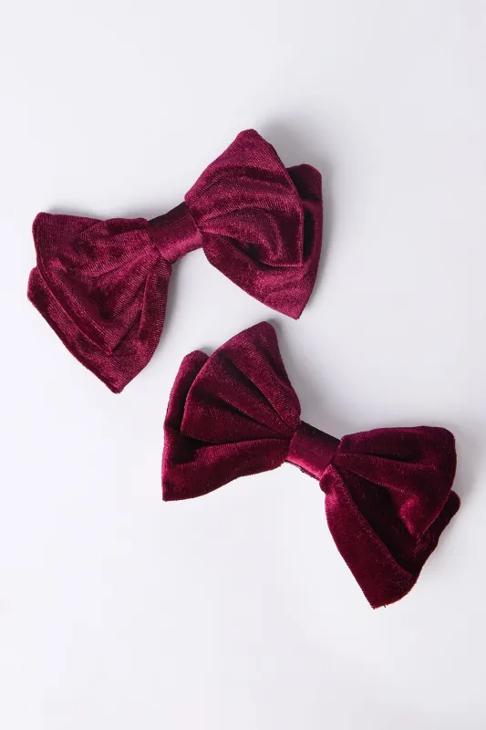 Velvet Bow Hair Clips 2-Pack sold by Bluenotes