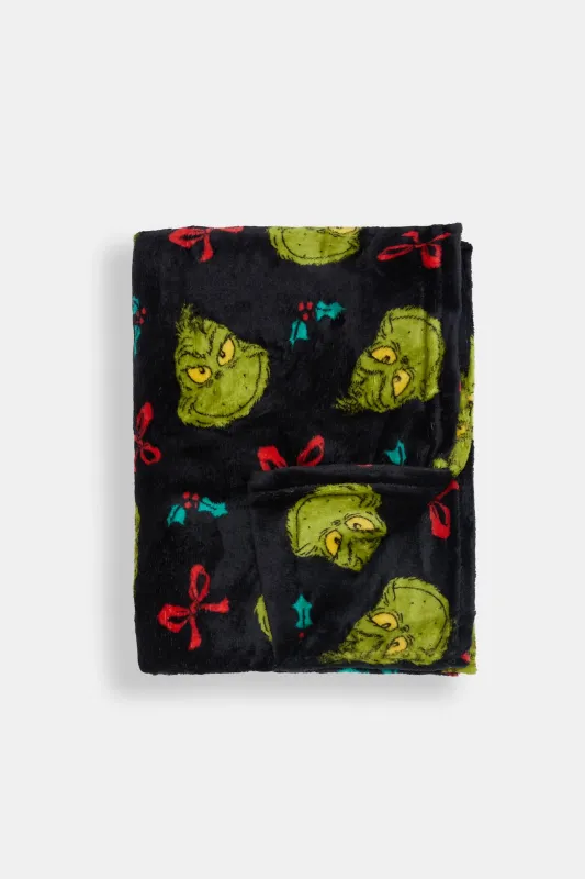 The Grinch Bow Plush Blanket sold by Bluenotes