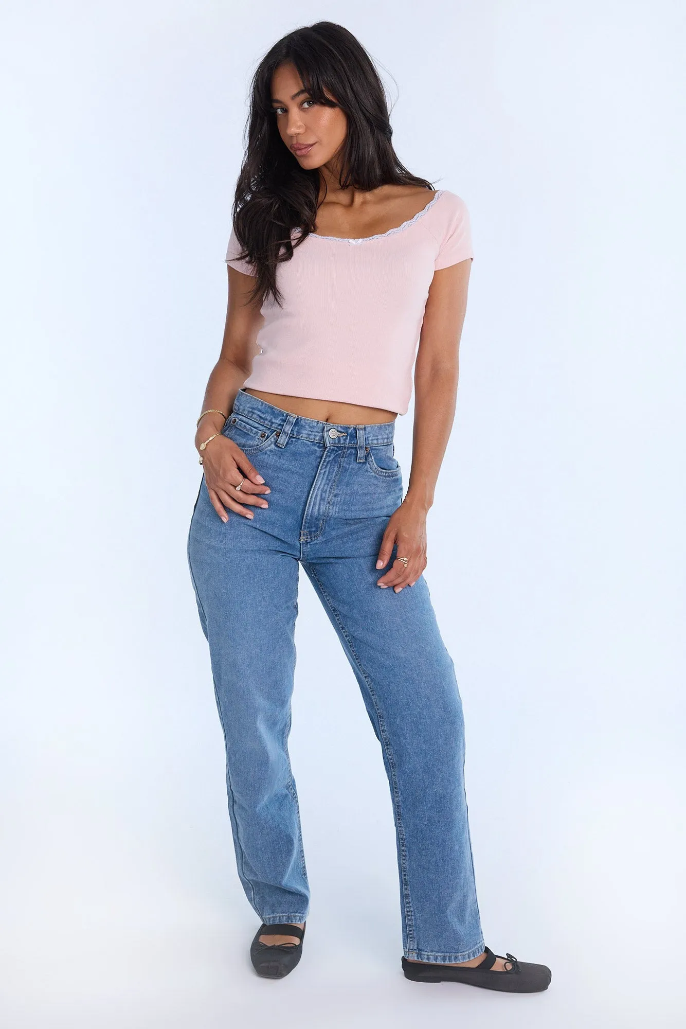 AERO Super High Rise Curvy Straight Leg Jeans sold by Bluenotes product image thumbnail 4