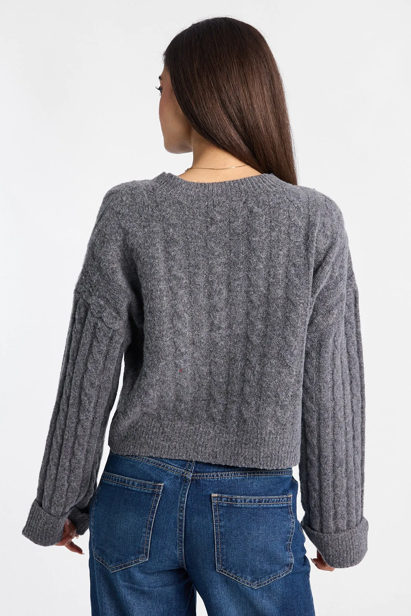 AERO Cable Knit Crew Neck Sweater sold by Bluenotes product image thumbnail 3