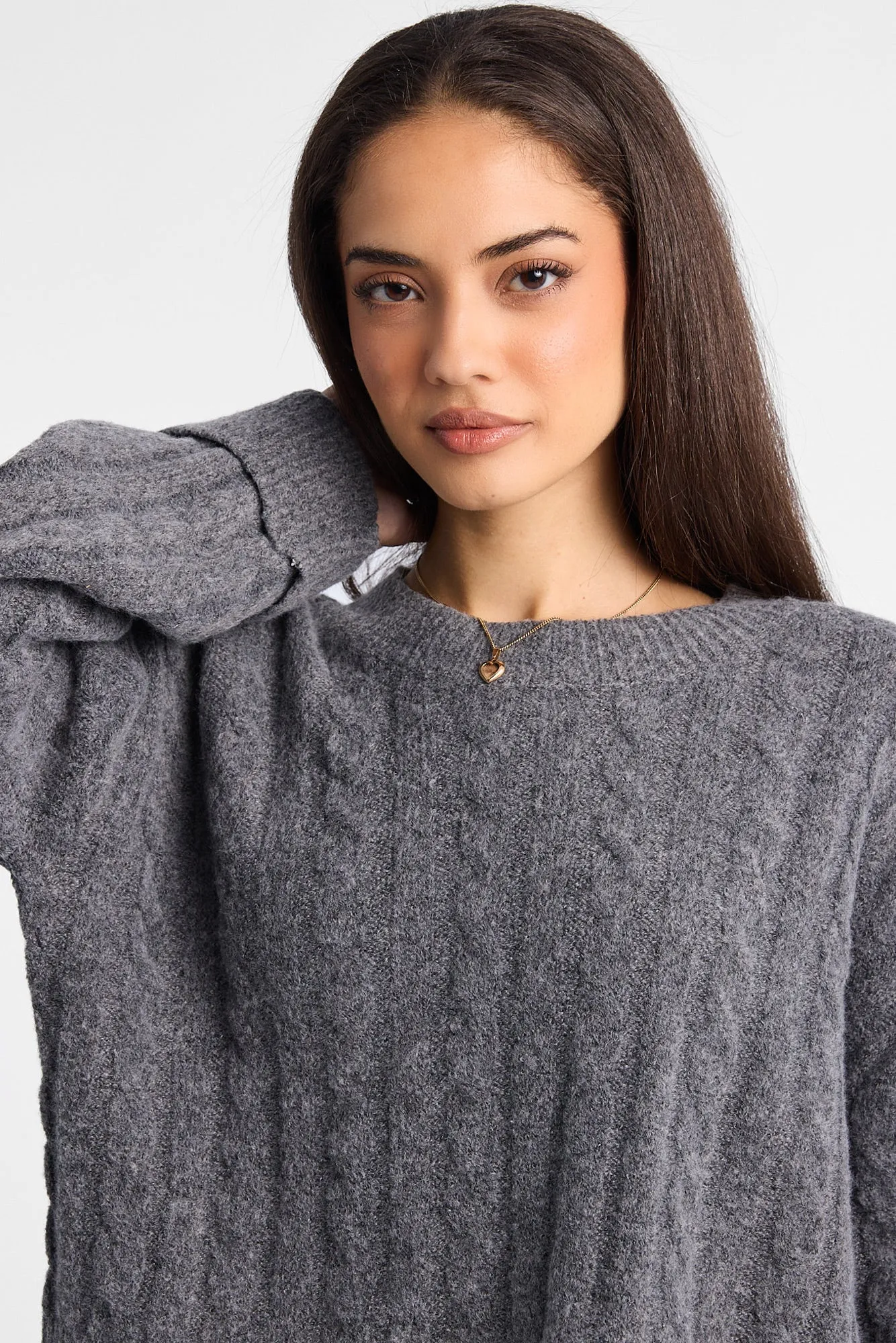AERO Cable Knit Crew Neck Sweater sold by Bluenotes product image thumbnail 2
