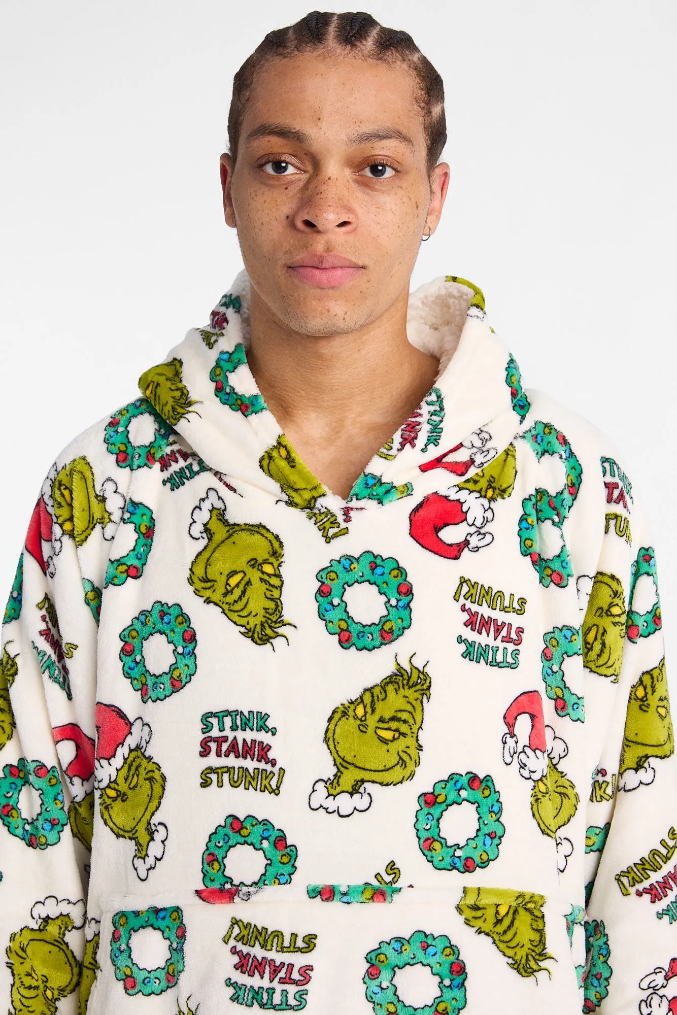 The Grinch Stink Stank Stunk Printed Oversized Blanket Hoodie sold by Bluenotes product image thumbnail 2