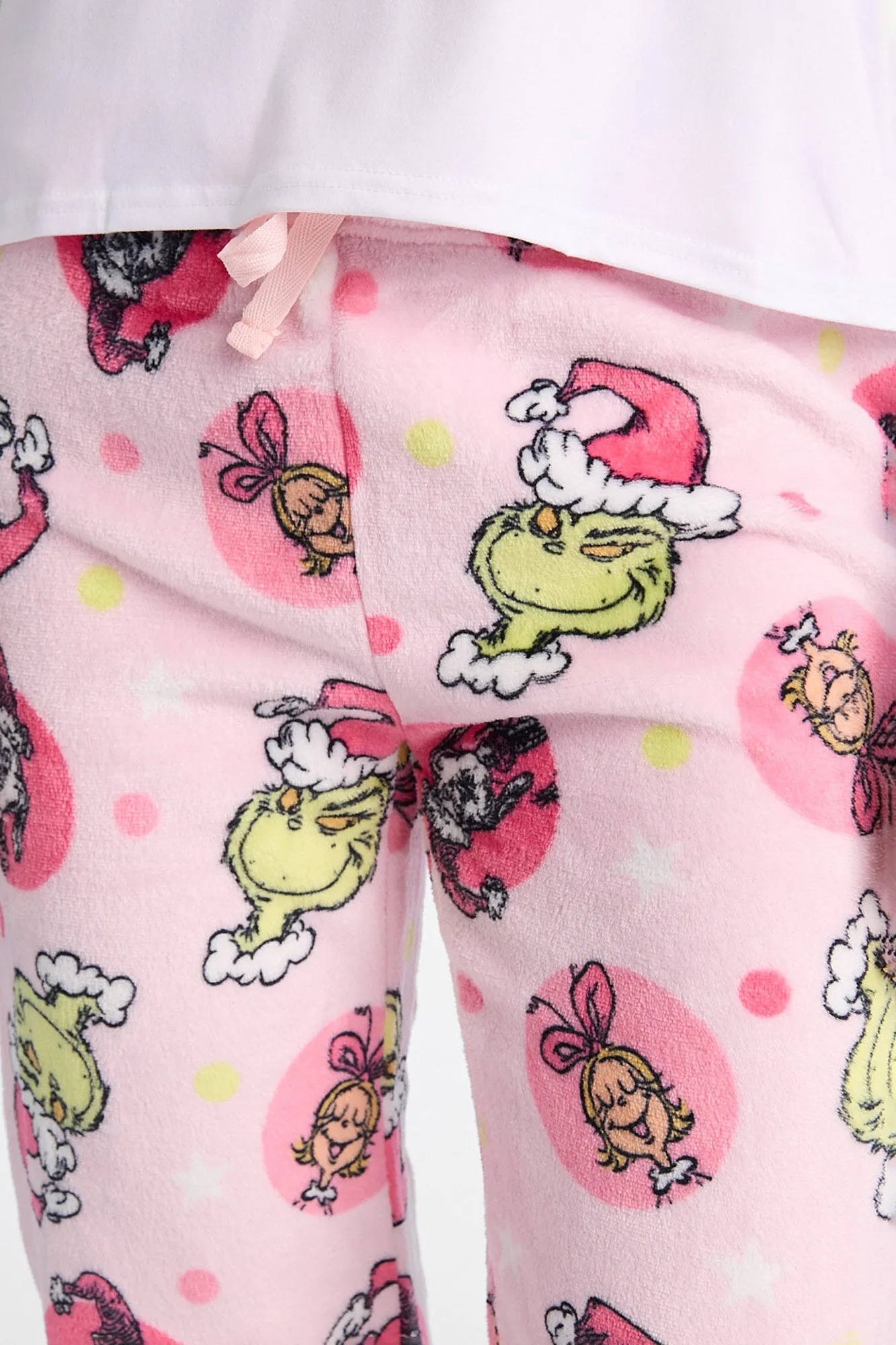 The Grinch Era Long Sleeve Pajama Top And Plush Pajama Pants 2-Piece Set sold by Bluenotes product image thumbnail 4