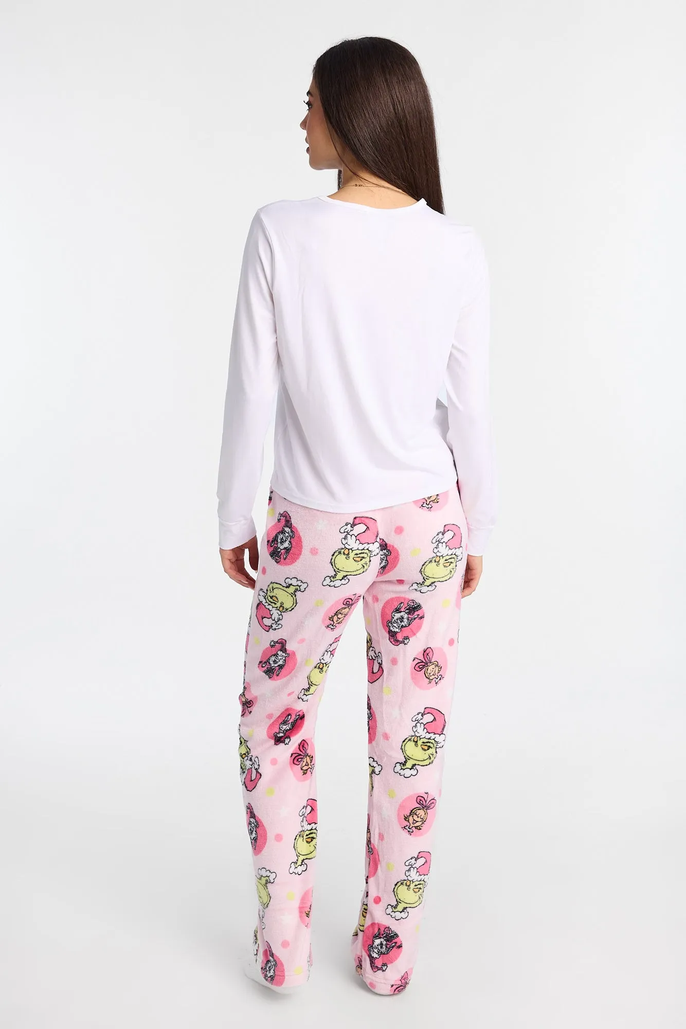 The Grinch Era Long Sleeve Pajama Top And Plush Pajama Pants 2-Piece Set sold by Bluenotes product image thumbnail 3